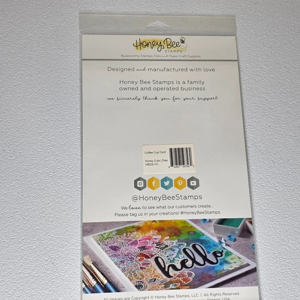 NEW Honey Bee Stamps Die Set Coffee Cup HBDS-CC Cards Scrapbooking Crafting